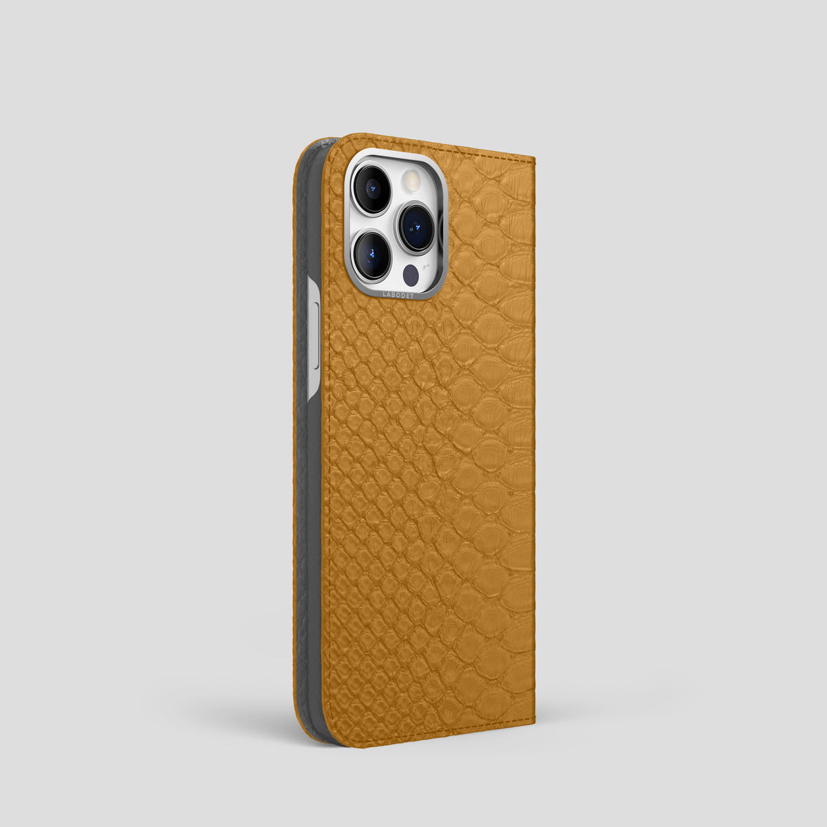 Honey iPhone 15 Pro Folio Case Python with Steel Metal -1 | Honey-Steel