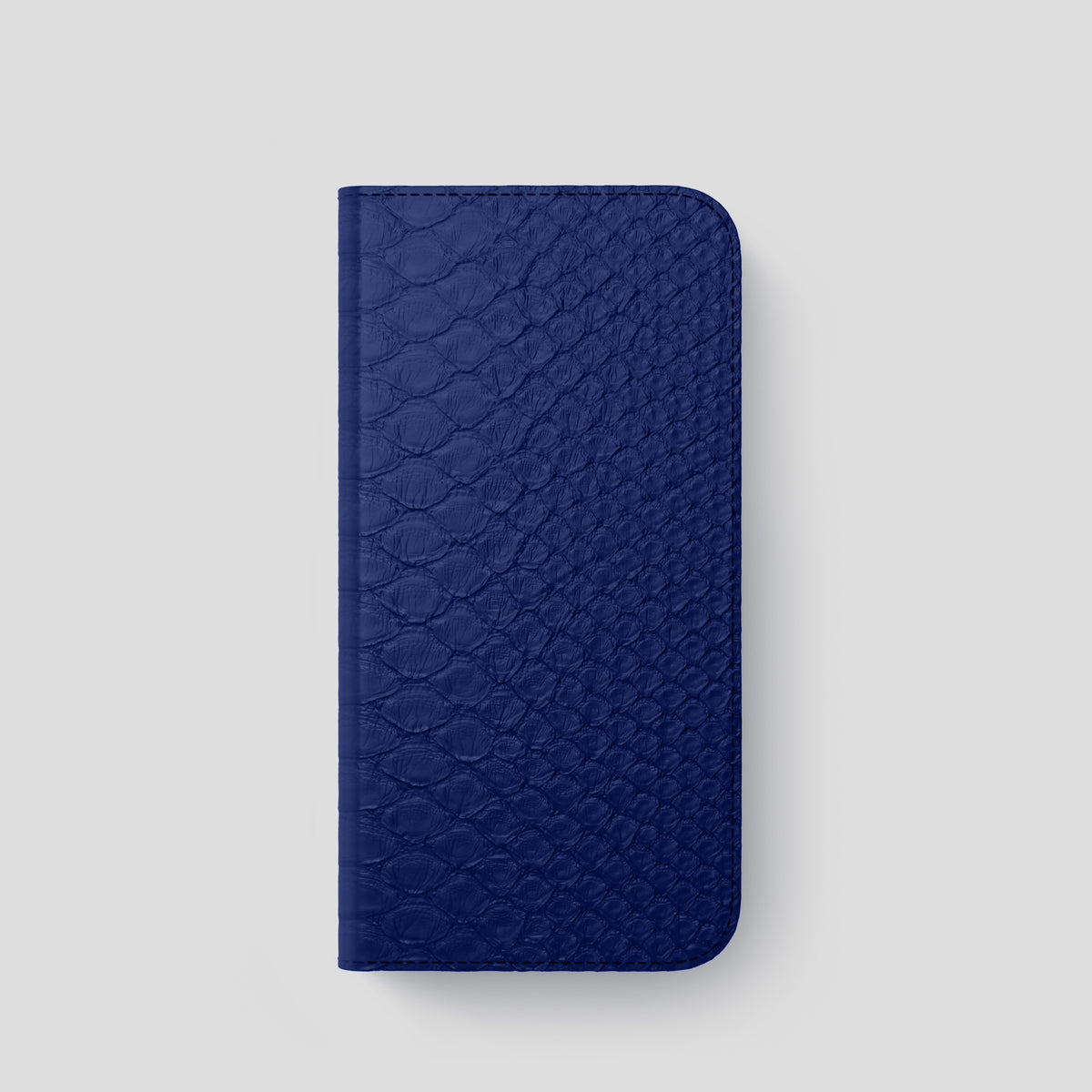 Royal Blue iPhone 15 Pro Folio Case Python with Black Metal -4 | Royal-Blue-Black