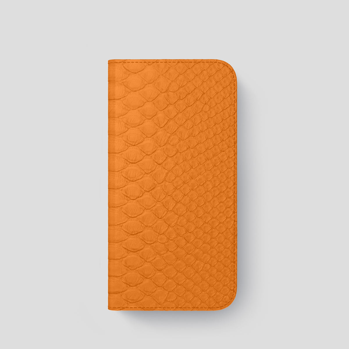 Orange iPhone 15 Pro Folio Case Python with Black Metal -4 | Orange-Black