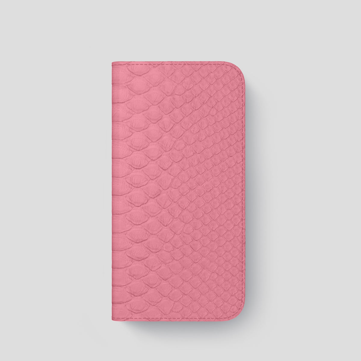 Pink iPhone 15 Pro Folio Case Python with Steel Metal -4 | Pink-Steel