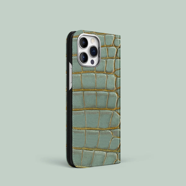 Folio Case Bayou Green For iPhone 15 Pro In Alligator
