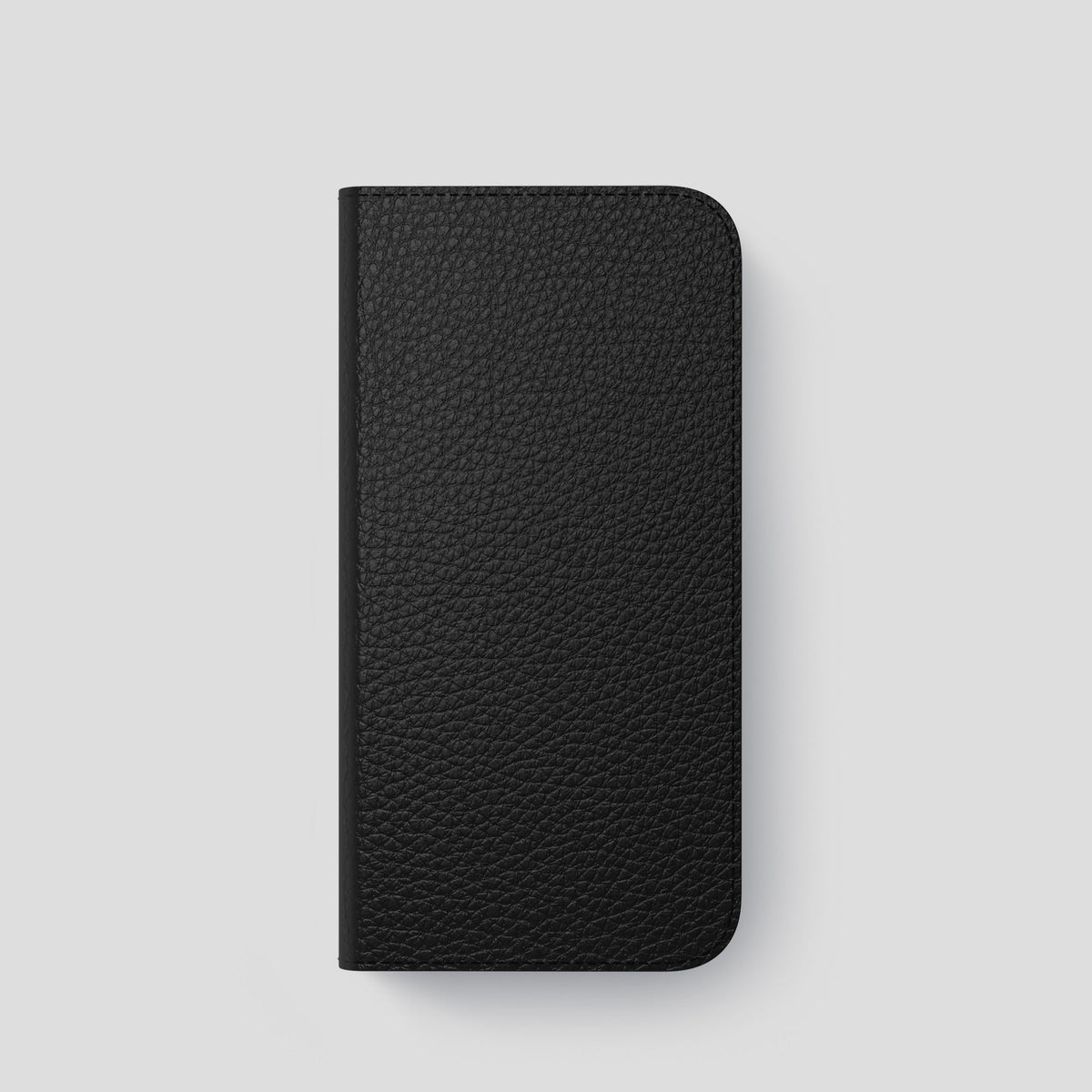 Black iPhone 15 Pro Folio Magsafe Case Calf with Black Metal -4 | Black-Black