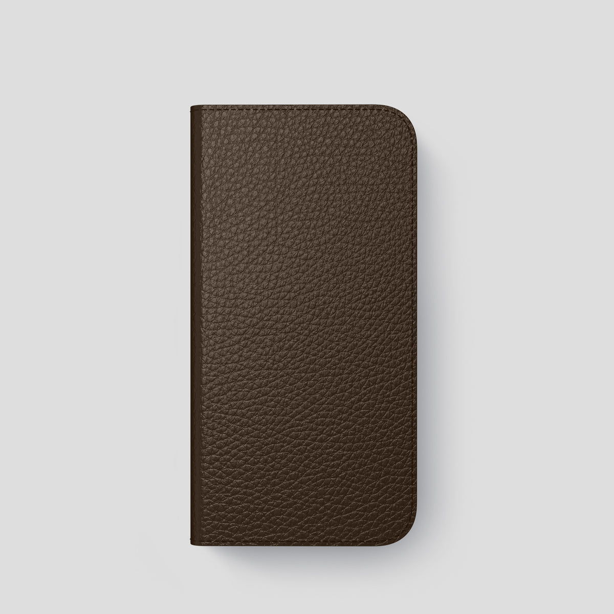 Dark-Brown iPhone 15 Pro Folio Magsafe Case Calf with Gold Metal -4 | Dark-Brown-Gold