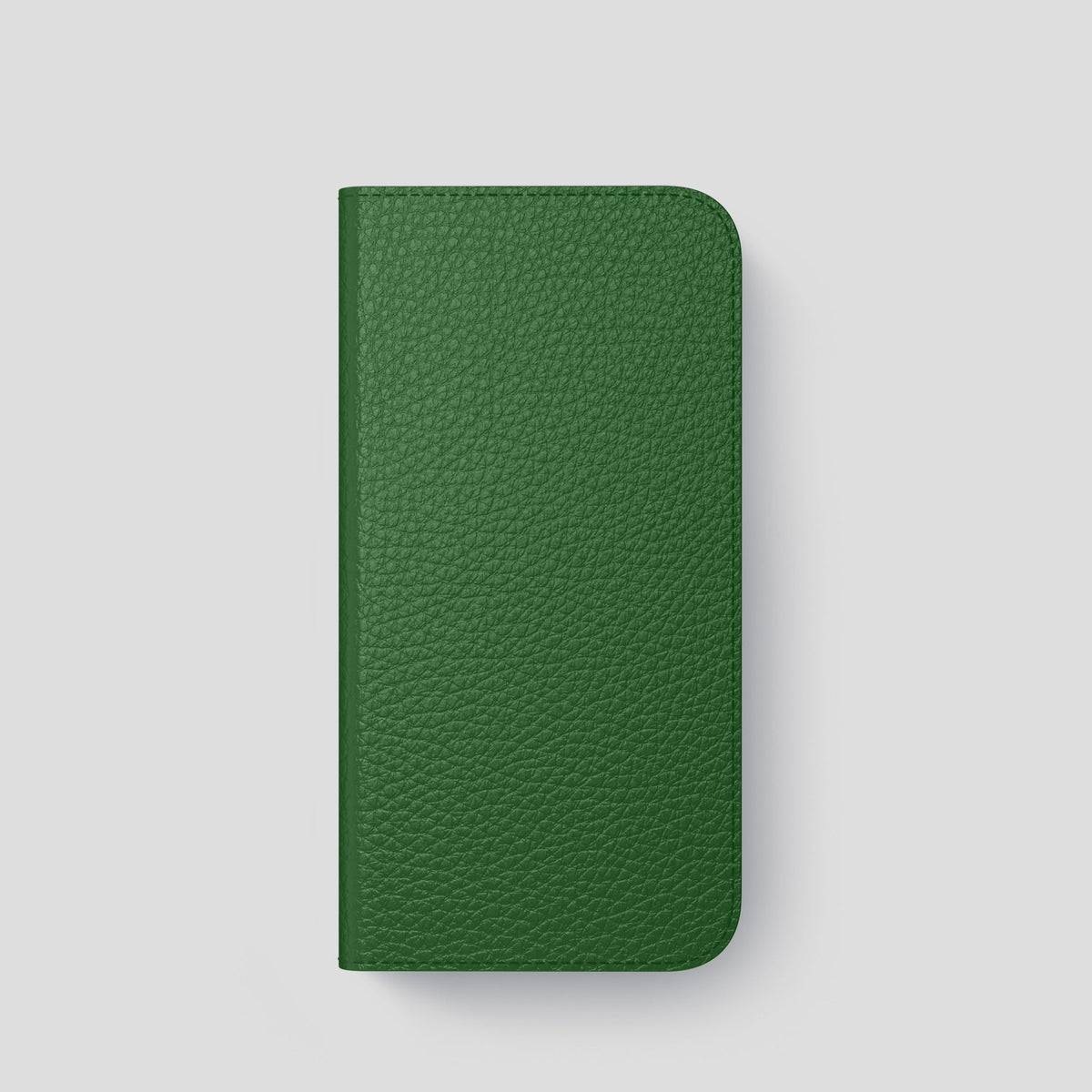 Dark Green iPhone 15 Pro Folio Magsafe Case Calf with Gold Metal -4 | Dark-Green-Gold