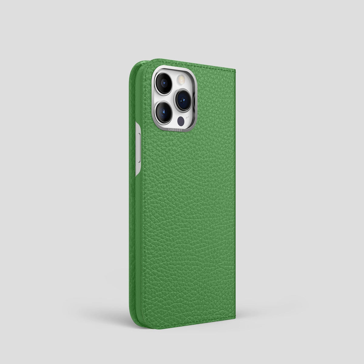 Herb iPhone 15 Pro Folio Magsafe Case Calf with Steel Metal -1 | Herb-Steel