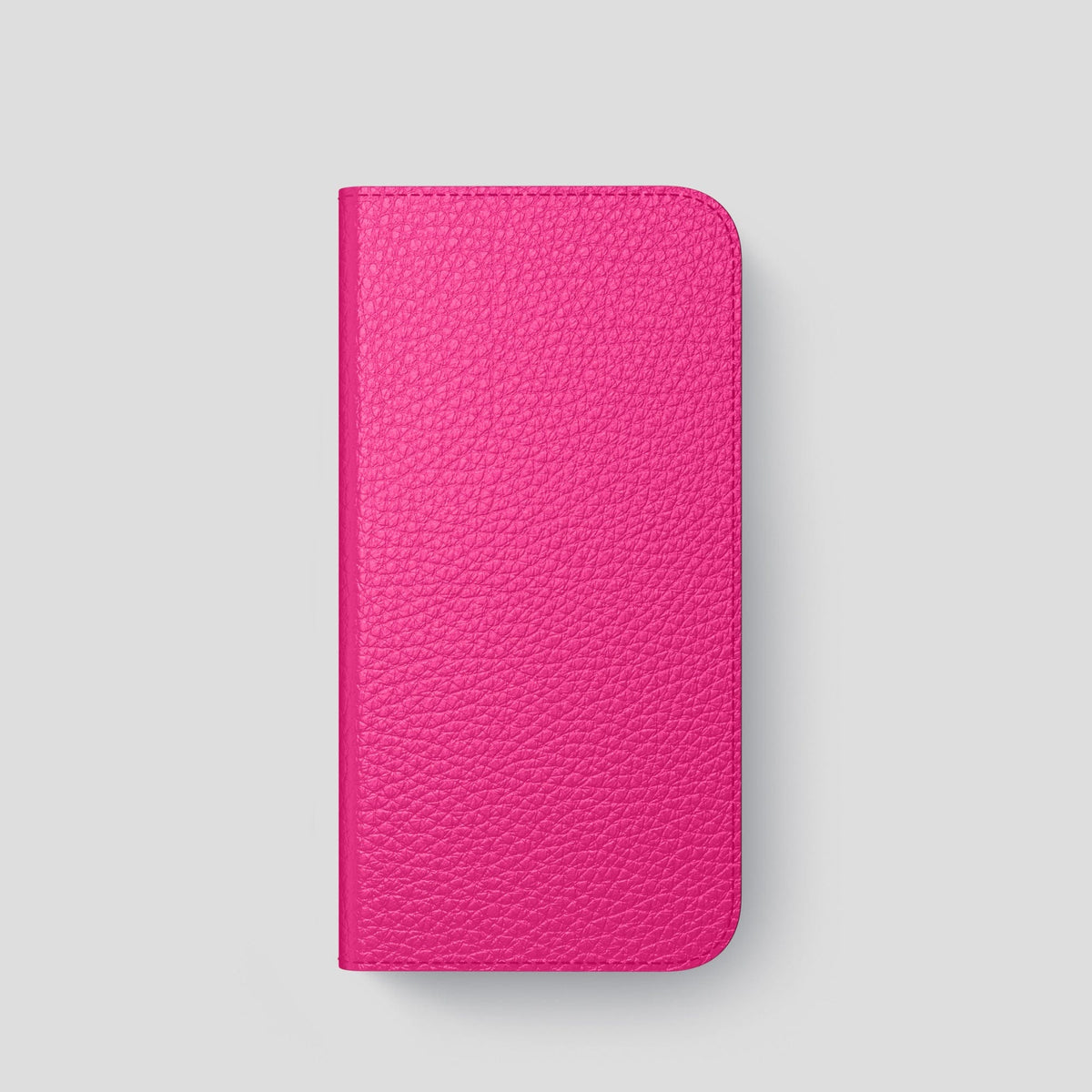 Magenta iPhone 15 Pro Folio Magsafe Case Calf with Black Metal -4 | Magenta-Black