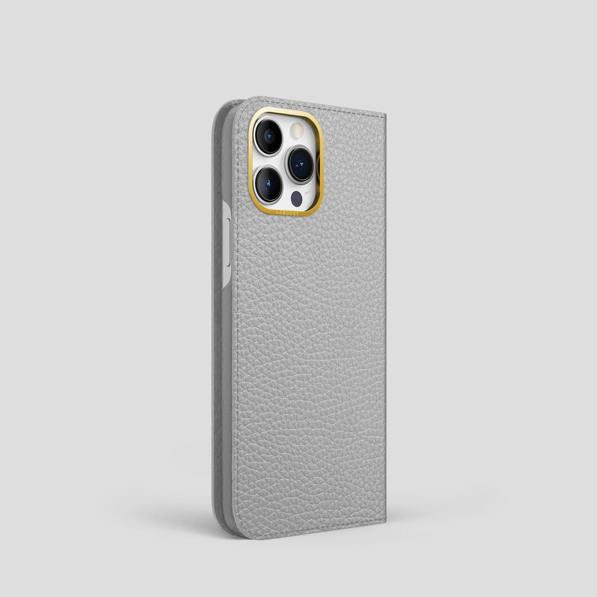 Nuage iPhone 15 Pro Folio Magsafe Case Calf with Gold Metal -1 | Nuage-Gold