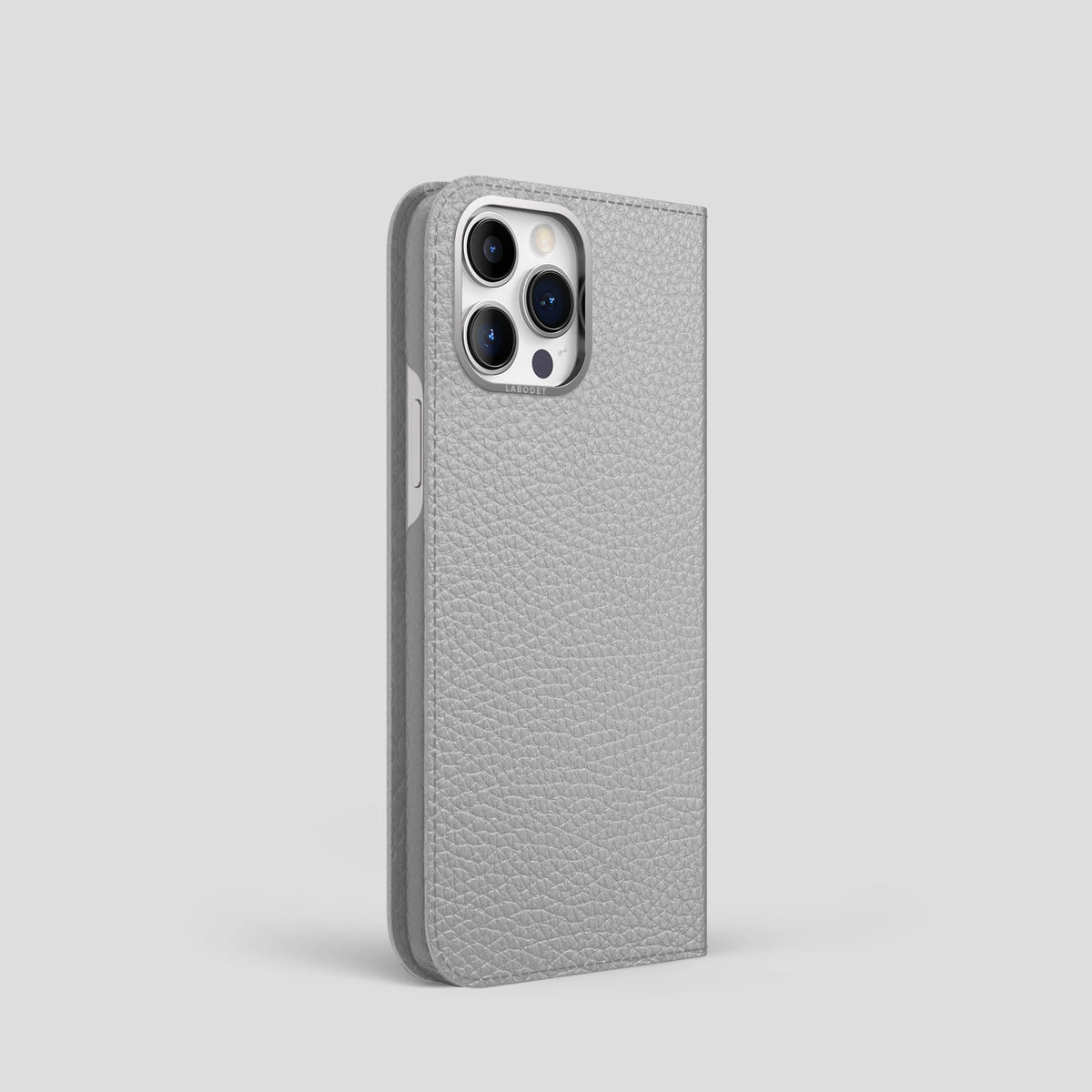 Nuage iPhone 15 Pro Folio Magsafe Case Calf with Steel Metal -1 | Nuage-Steel