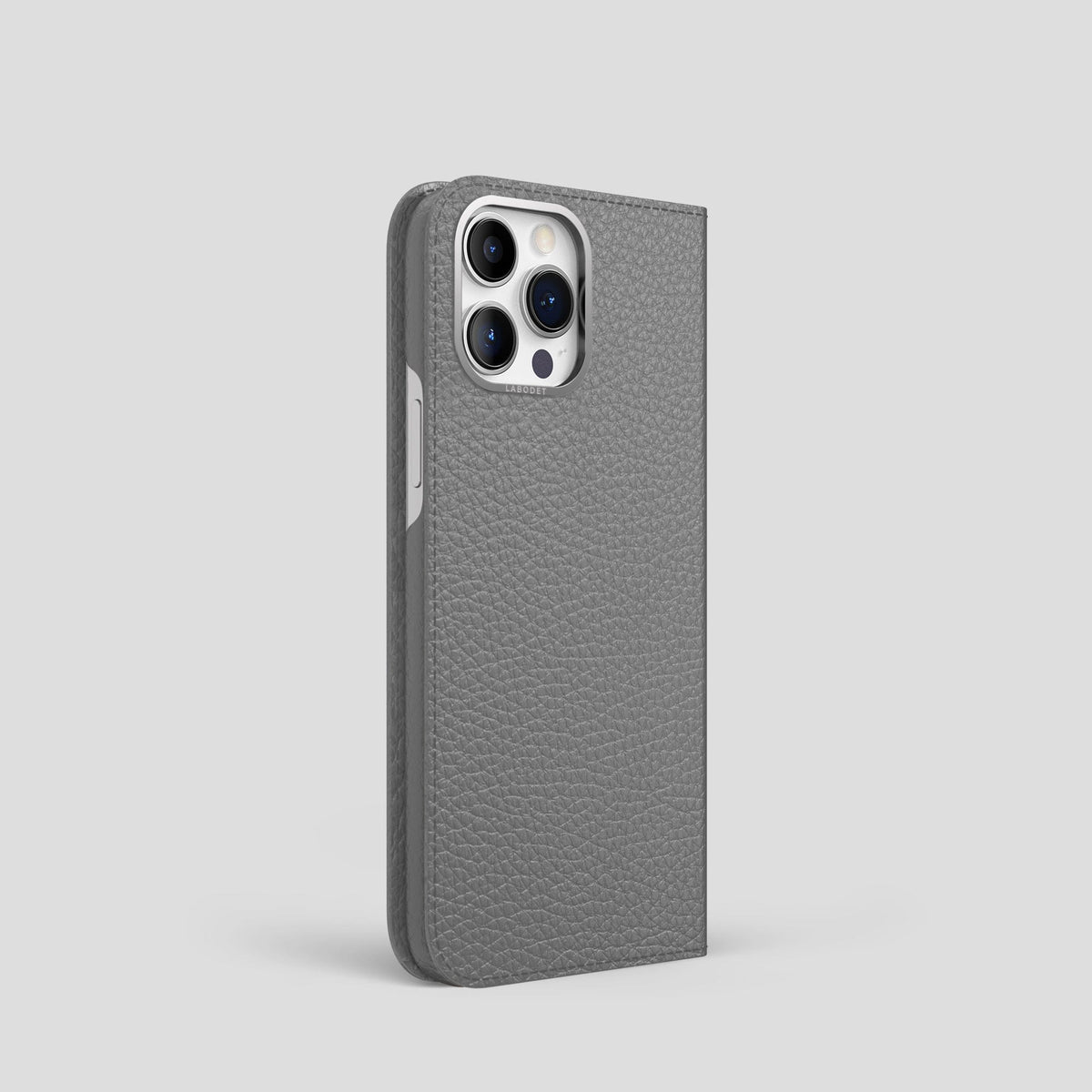 Souris iPhone 15 Pro Folio Magsafe Case Calf with Steel Metal -1 | Souris-Steel