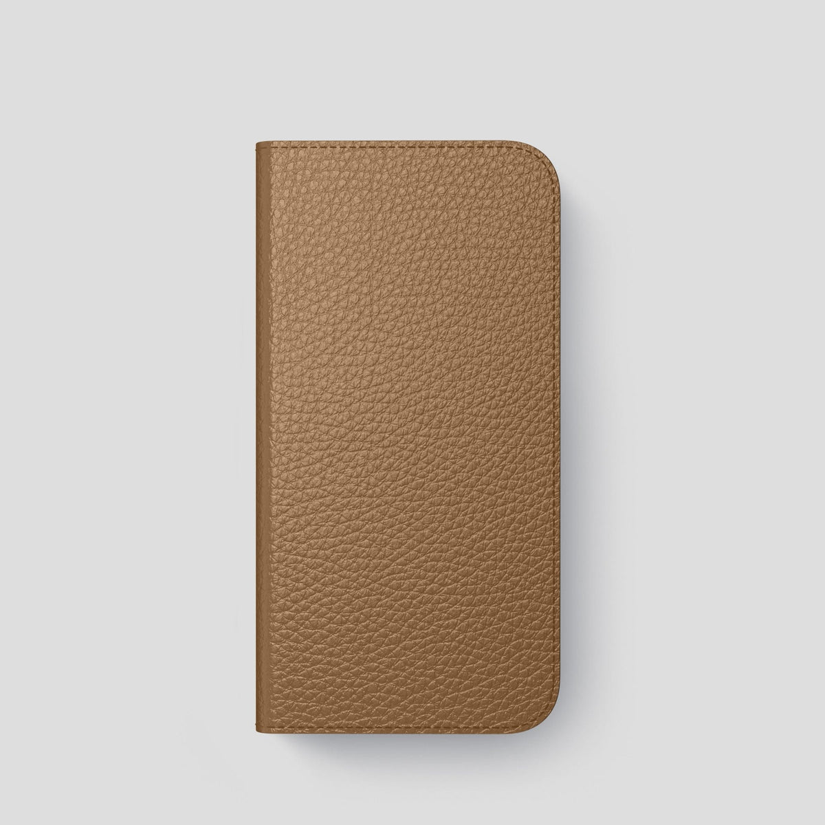 Taupe iPhone 15 Pro Folio Magsafe Case Calf with Gold Metal -4 | Taupe-Gold