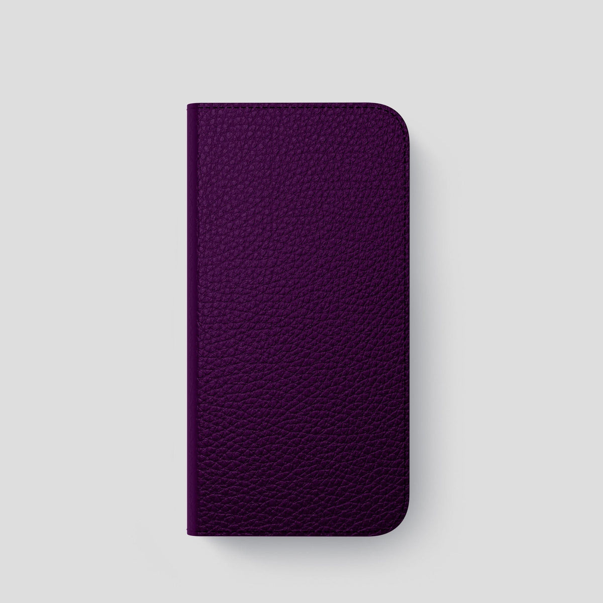 Violet iPhone 15 Pro Folio Magsafe Case Calf with Steel Metal -4 | Violet-Steel