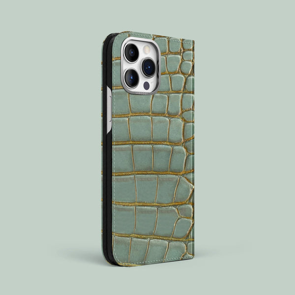 Folio Case Bayou Green For iPhone 15 Pro Max In Alligator