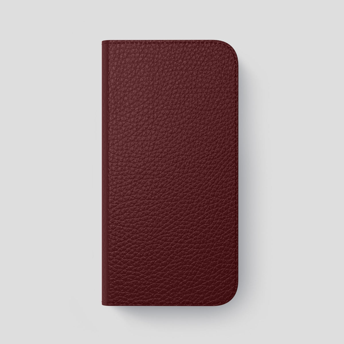 Bordeaux iPhone 15 Pro Max Folio Magsafe Case Calf with Black Metal -4 | Bordeaux-Black