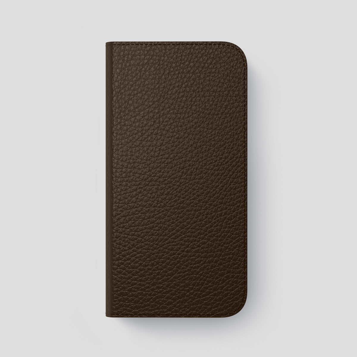 Dark-Brown iPhone 15 Pro Max Folio Magsafe Case Calf with Gold Metal -4 | Dark-Brown-Gold