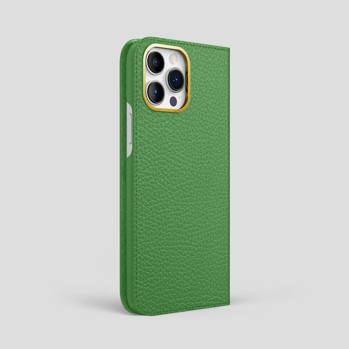 Herb iPhone 15 Pro Max Folio Magsafe Case Calf with Gold Metal -1 | Herb-Gold