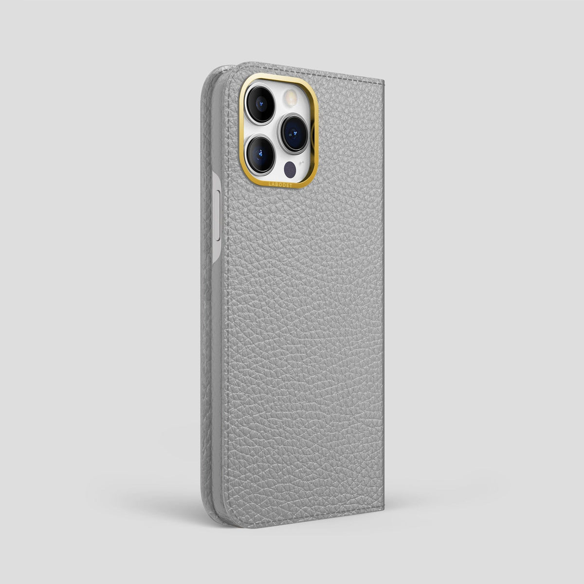 Nuage iPhone 15 Pro Max Folio Magsafe Case Calf with Gold Metal -1 | Nuage-Gold