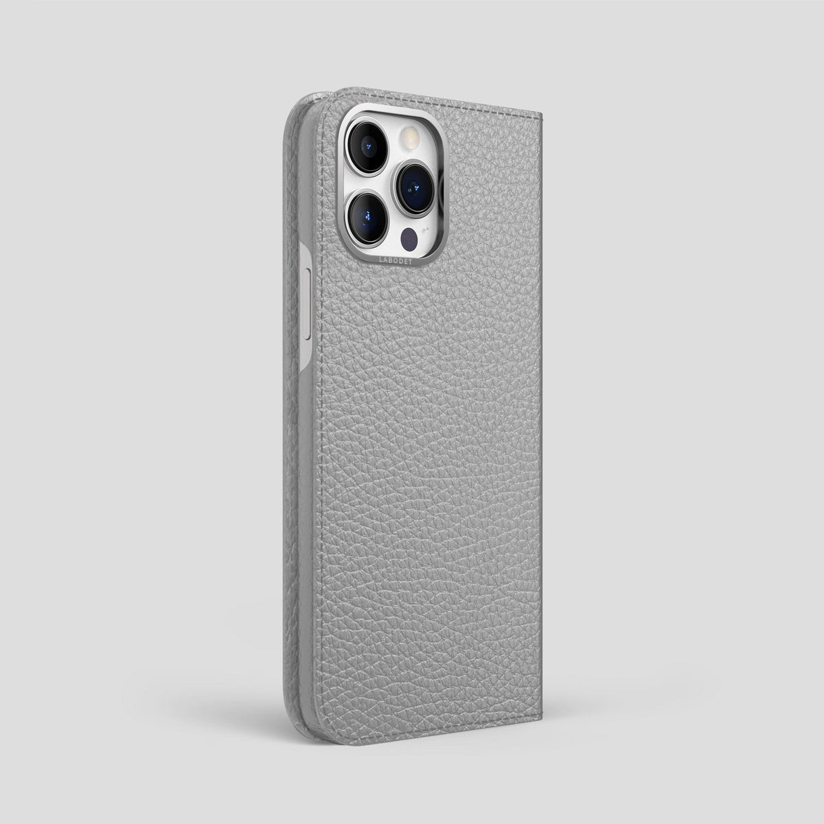 Nuage iPhone 15 Pro Max Folio Magsafe Case Calf with Steel Metal -1 | Nuage-Steel