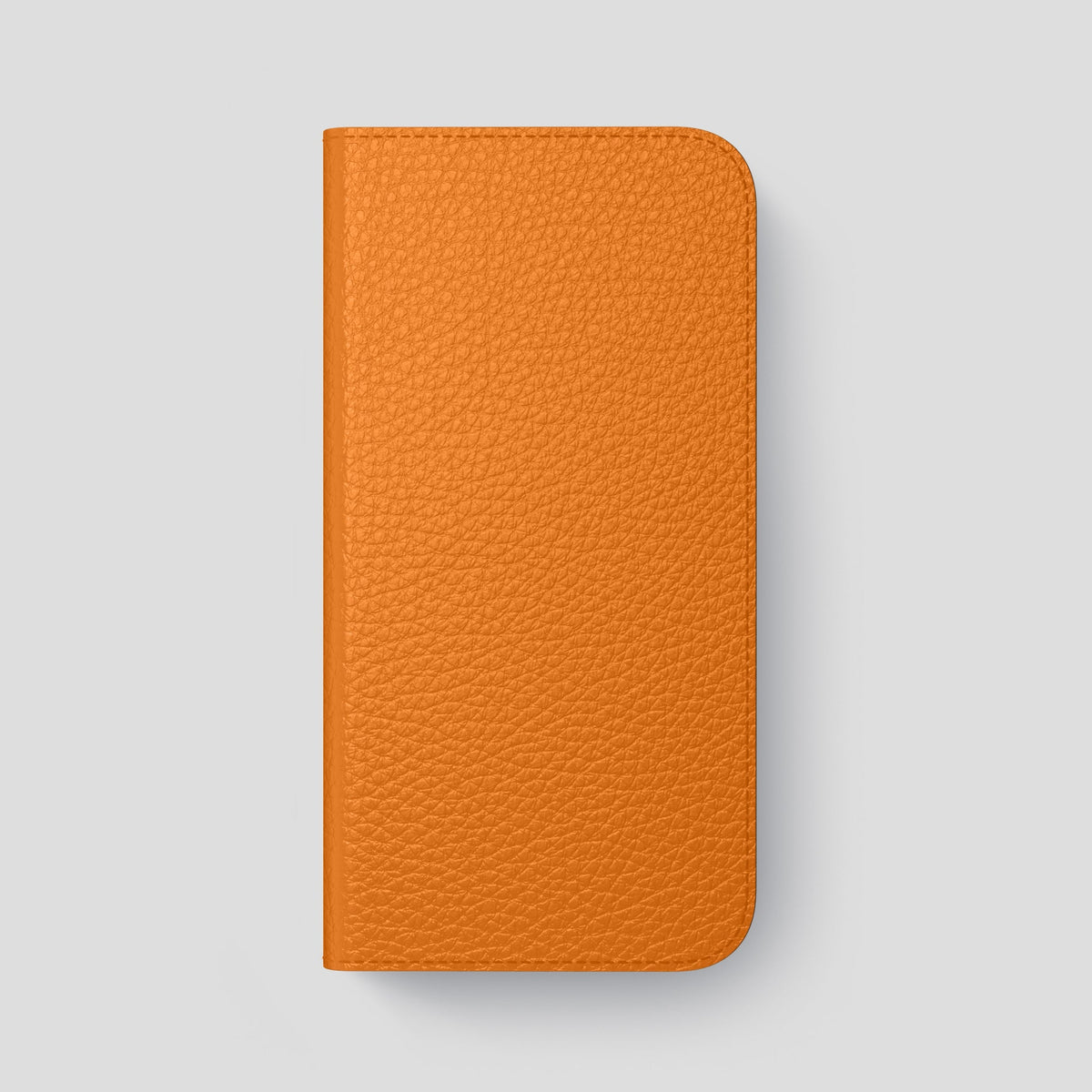 Orange iPhone 15 Pro Max Folio Magsafe Case Calf with Black Metal -4 | Orange-Black