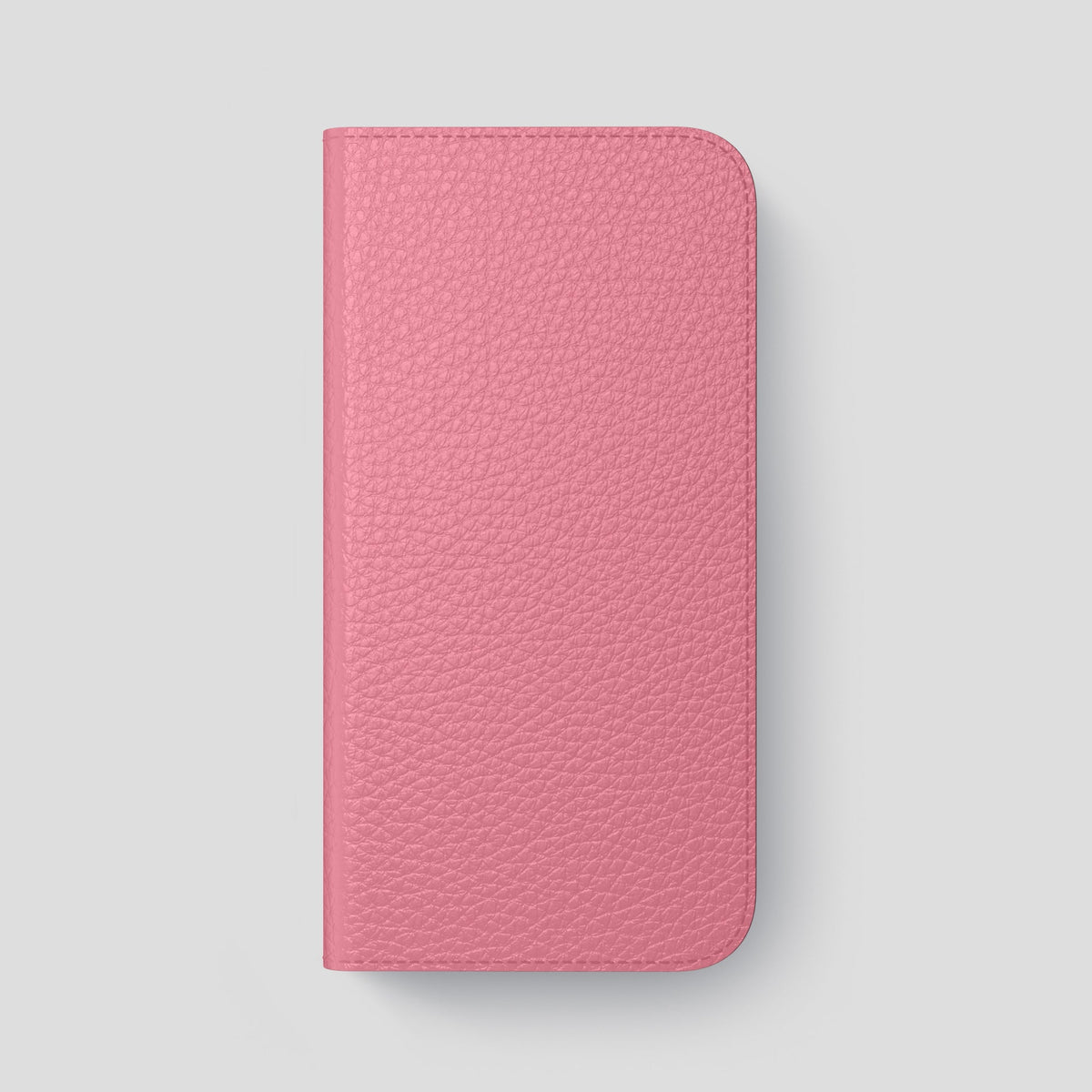 Pink iPhone 15 Pro Max Folio Magsafe Case Calf with Steel Metal -4 | Pink-Steel
