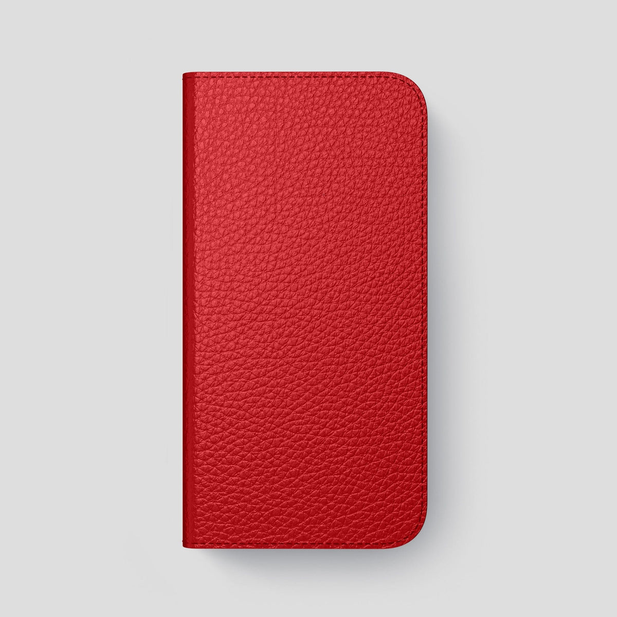 Red iPhone 15 Pro Max Folio Magsafe Case Calf with Gold Metal -4 | Red-Gold