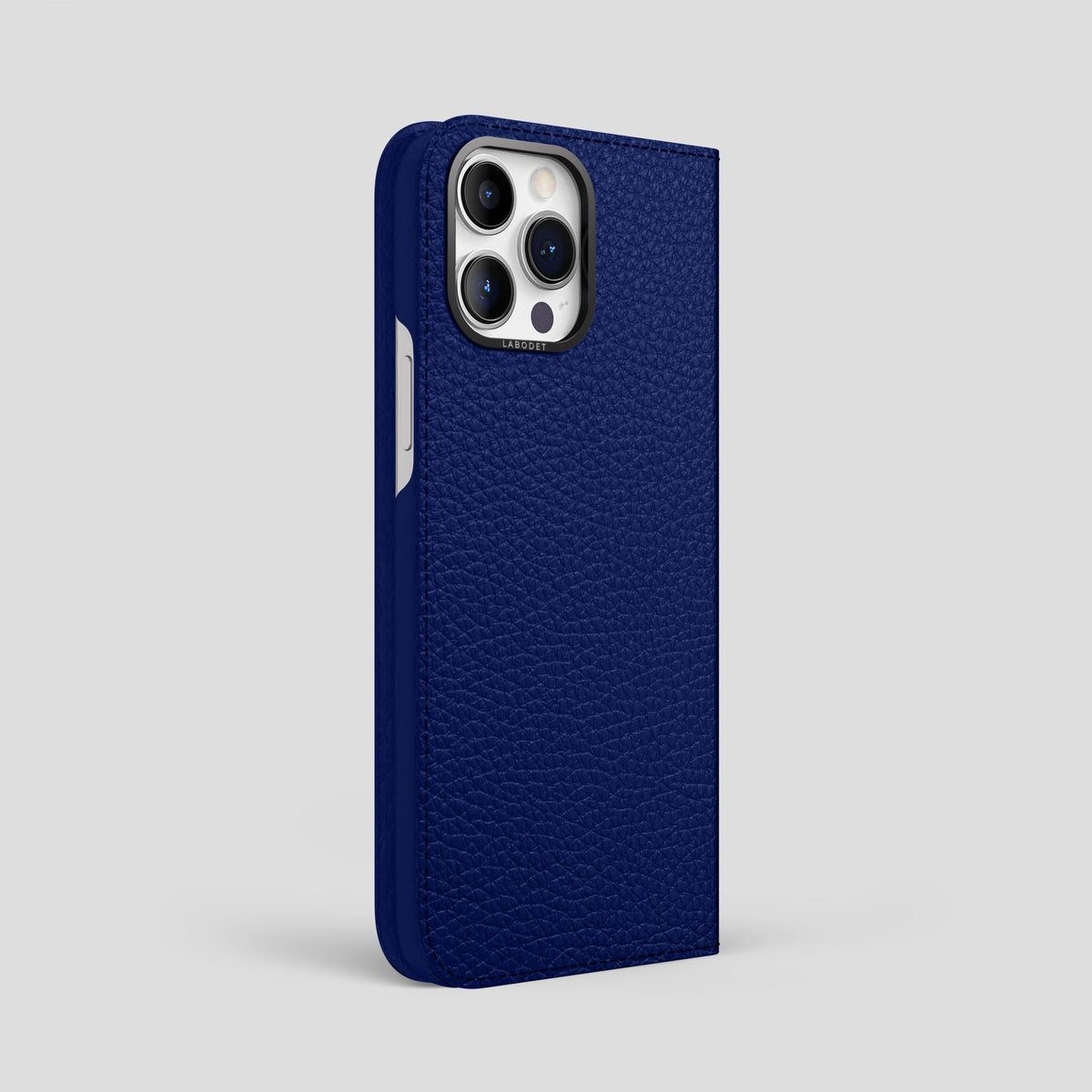 Royal Blue iPhone 15 Pro Max Folio Magsafe Case Calf with Black Metal -1 | Royal-Blue-Black