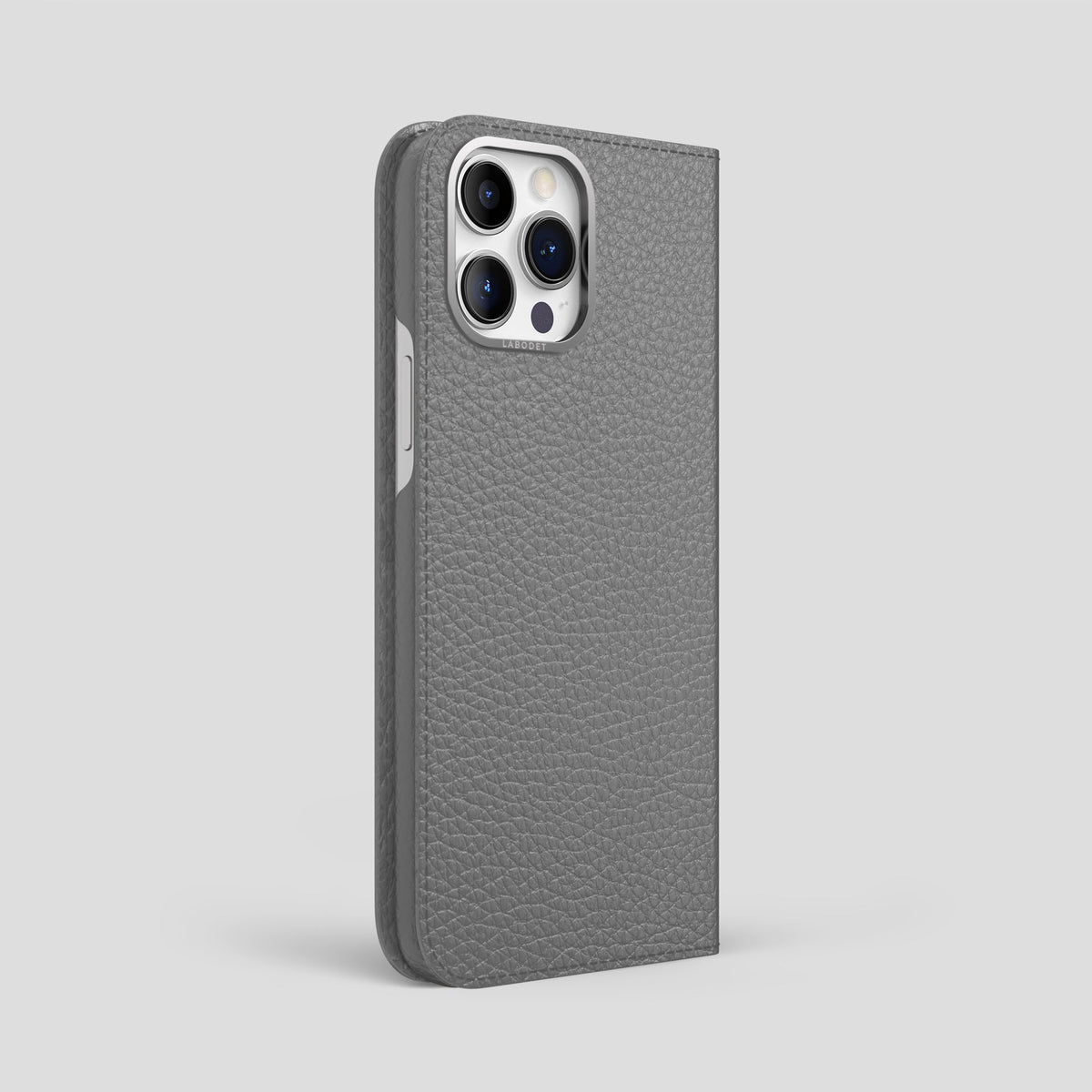 Souris iPhone 15 Pro Max Folio Magsafe Case Calf with Steel Metal -1 | Souris-Steel