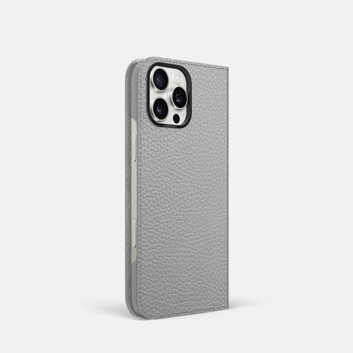 Nuage iPhone 16 Pro Folio Case Calf with Black Metal -1 | Nuage-Black