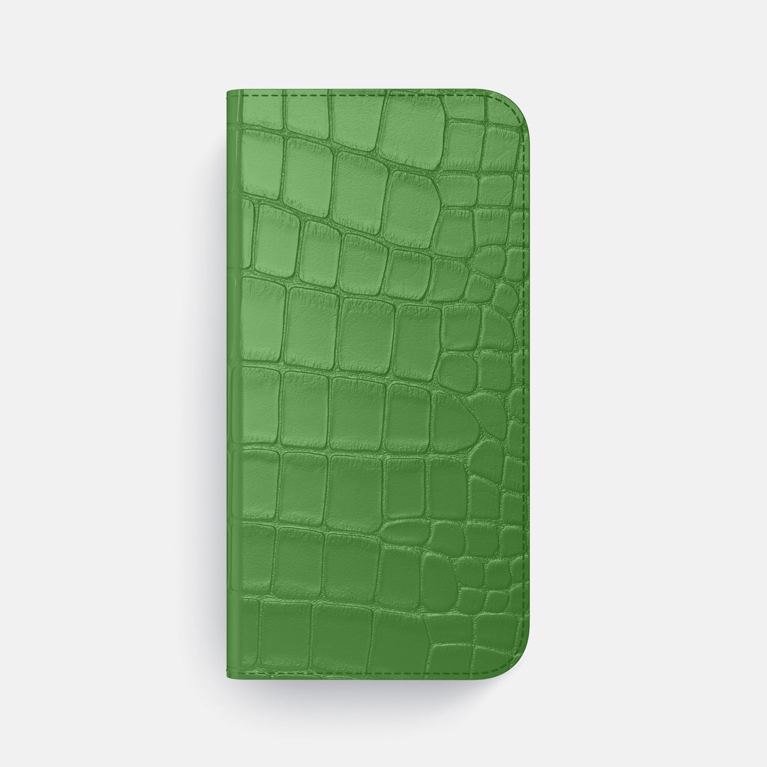 Apple-Green iPhone 16 Pro Max Folio Case Alligator with Steel Metal -4 | Apple-Green-Steel