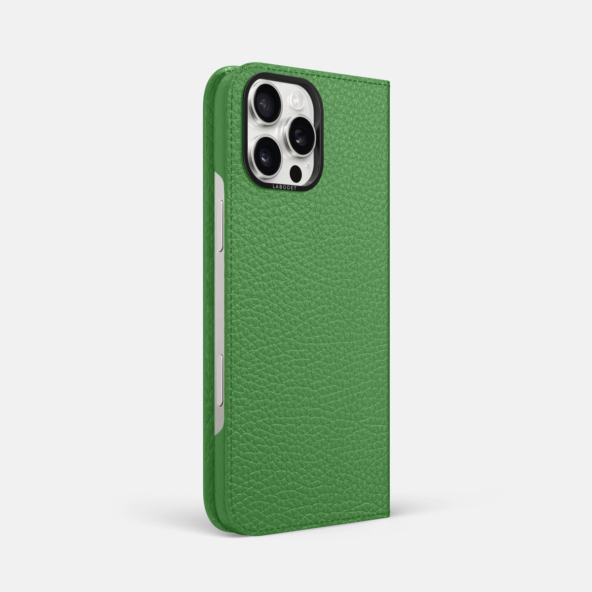 Herb iPhone 16 Pro Max Folio Case Calf with Black Metal -1 | Herb-Black