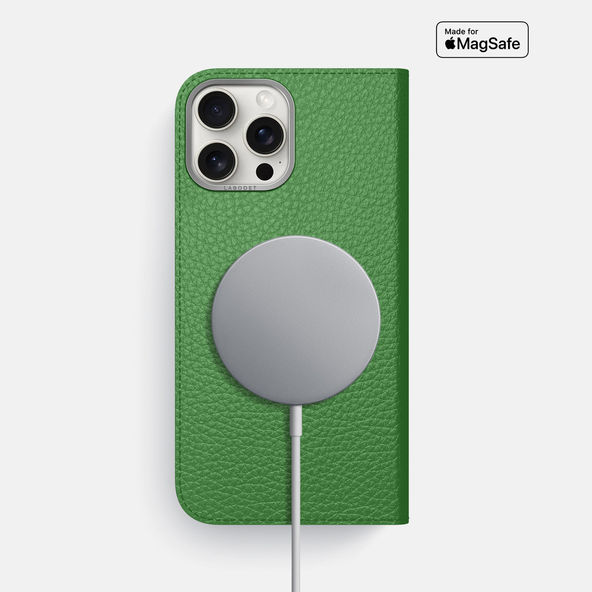 Herb iPhone 16 Pro Max Folio Case Calf with Steel Metal -3 | Herb-Steel