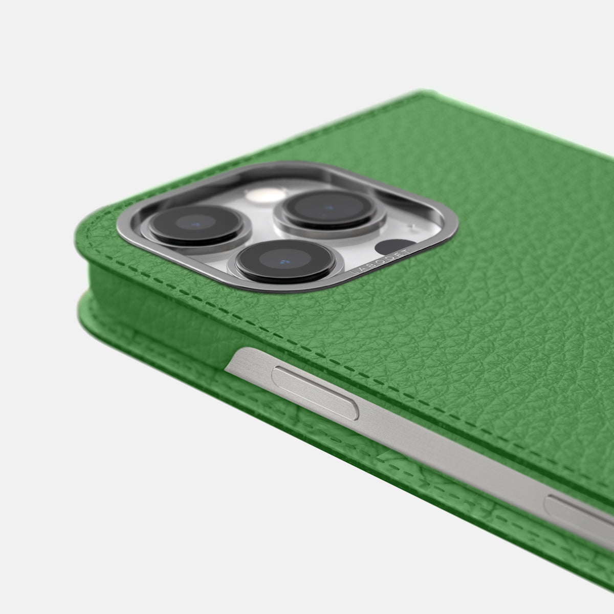 Herb iPhone 16 Pro Max Folio Case Calf with Steel Metal -5 | Herb-Steel