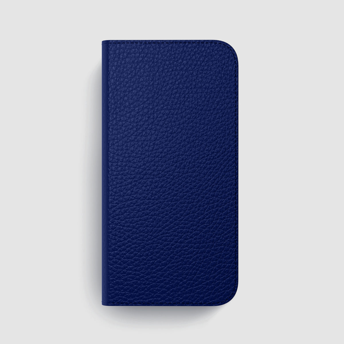 Royal Blue iPhone 16 Pro Max Folio Case Calf with Steel Metal -4 | Royal-Blue-Steel