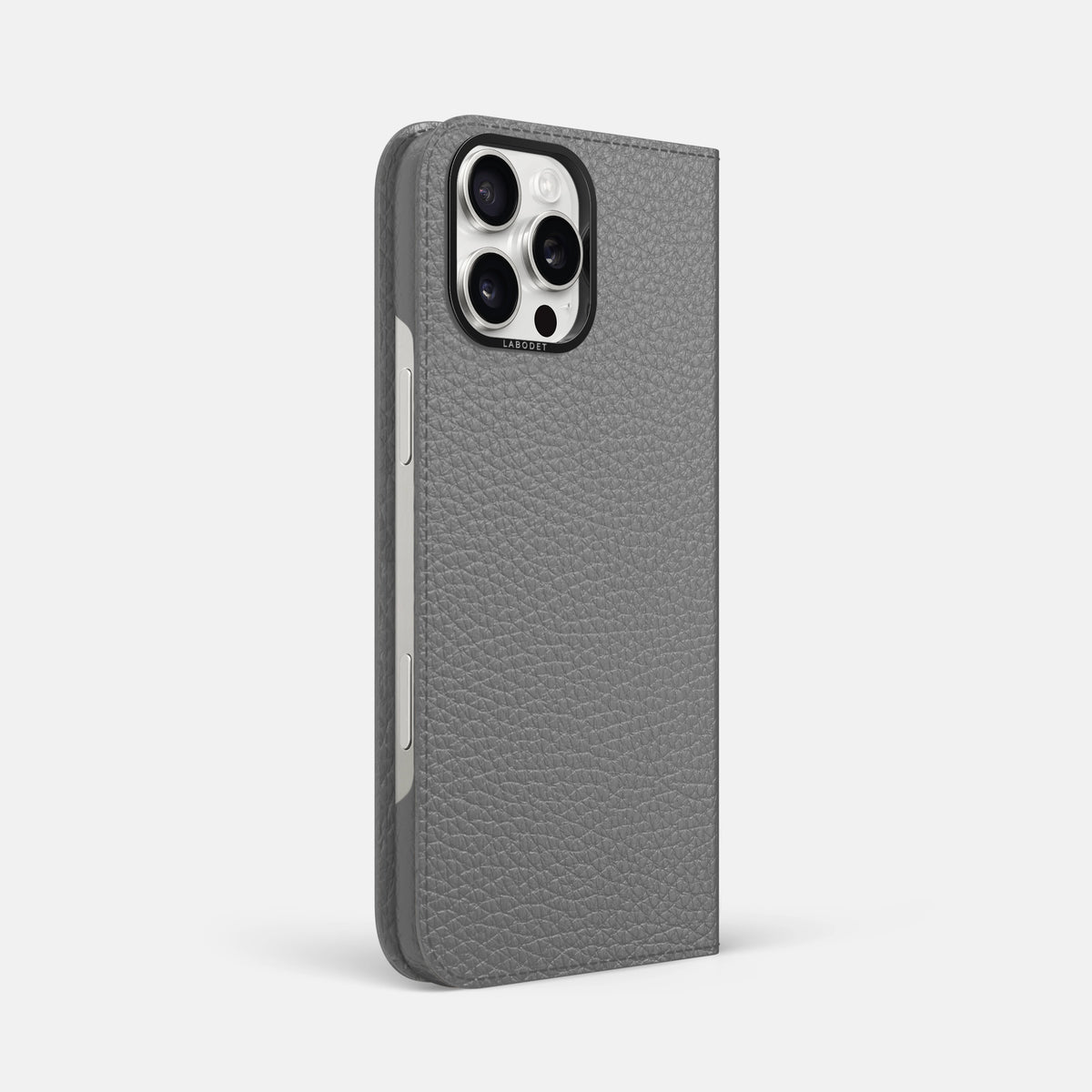 Souris iPhone 16 Pro Max Folio Case Calf with Black Metal -1 | Souris-Black