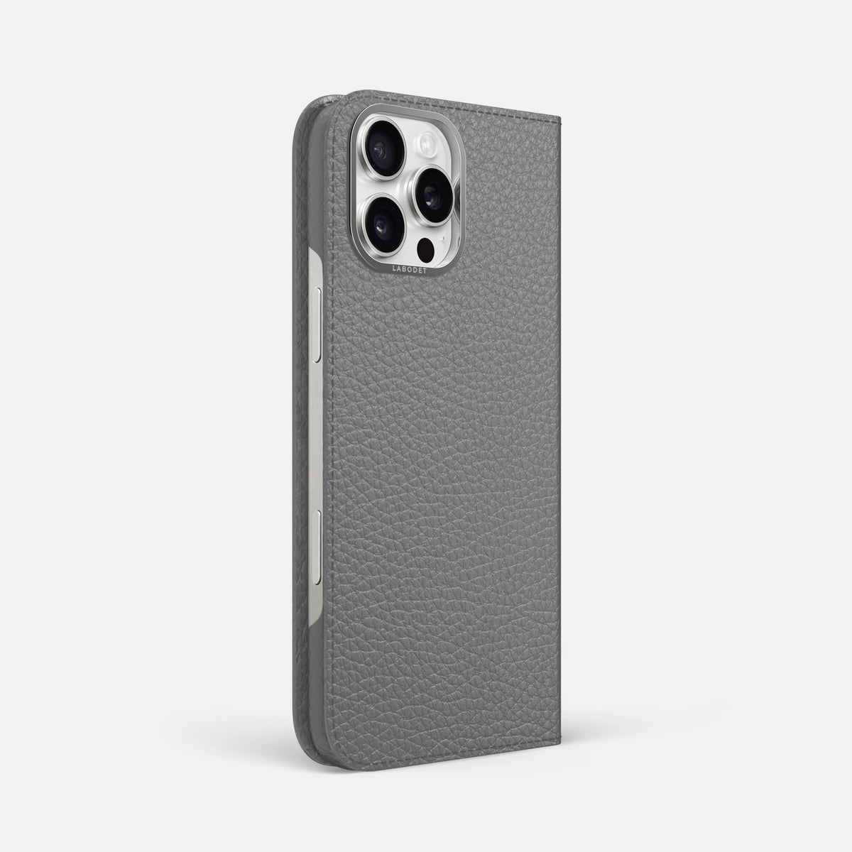 Souris iPhone 16 Pro Max Folio Case Calf with Steel Metal -1 | Souris-Steel