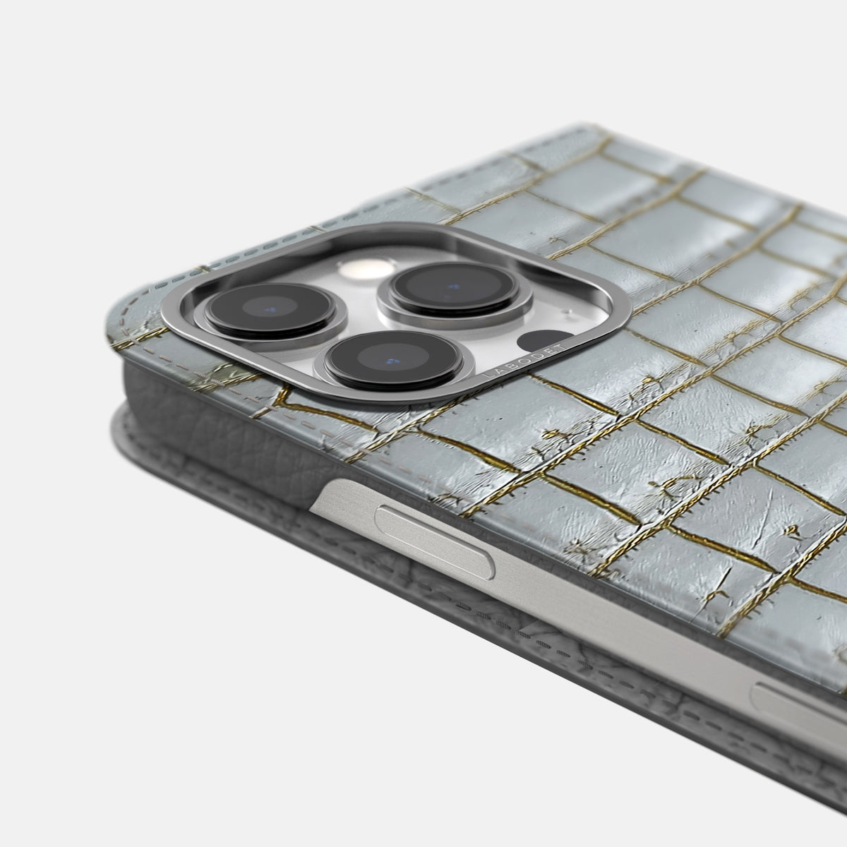 Arctic iPhone 16 Pro Max Folio Case Himalayan Crocodile with Steel Metal -5 | Arctic-Steel