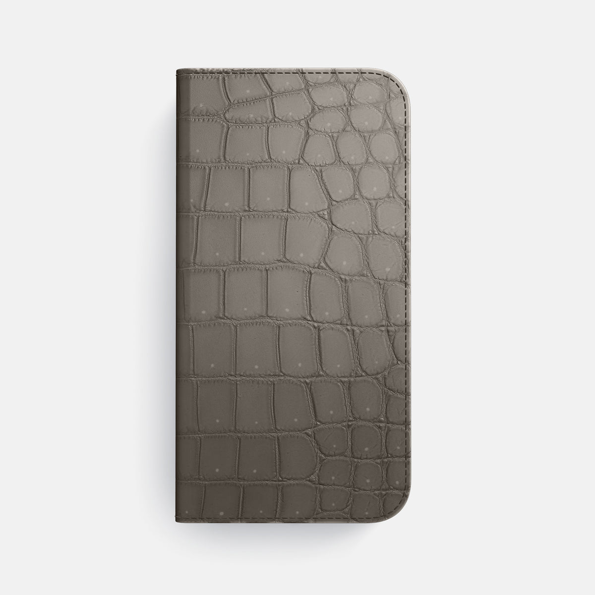 Lava-Stone iPhone 16 Pro Max Folio Case Porosus Crocodile with Steel Metal -4 | Lava-Stone-Steel