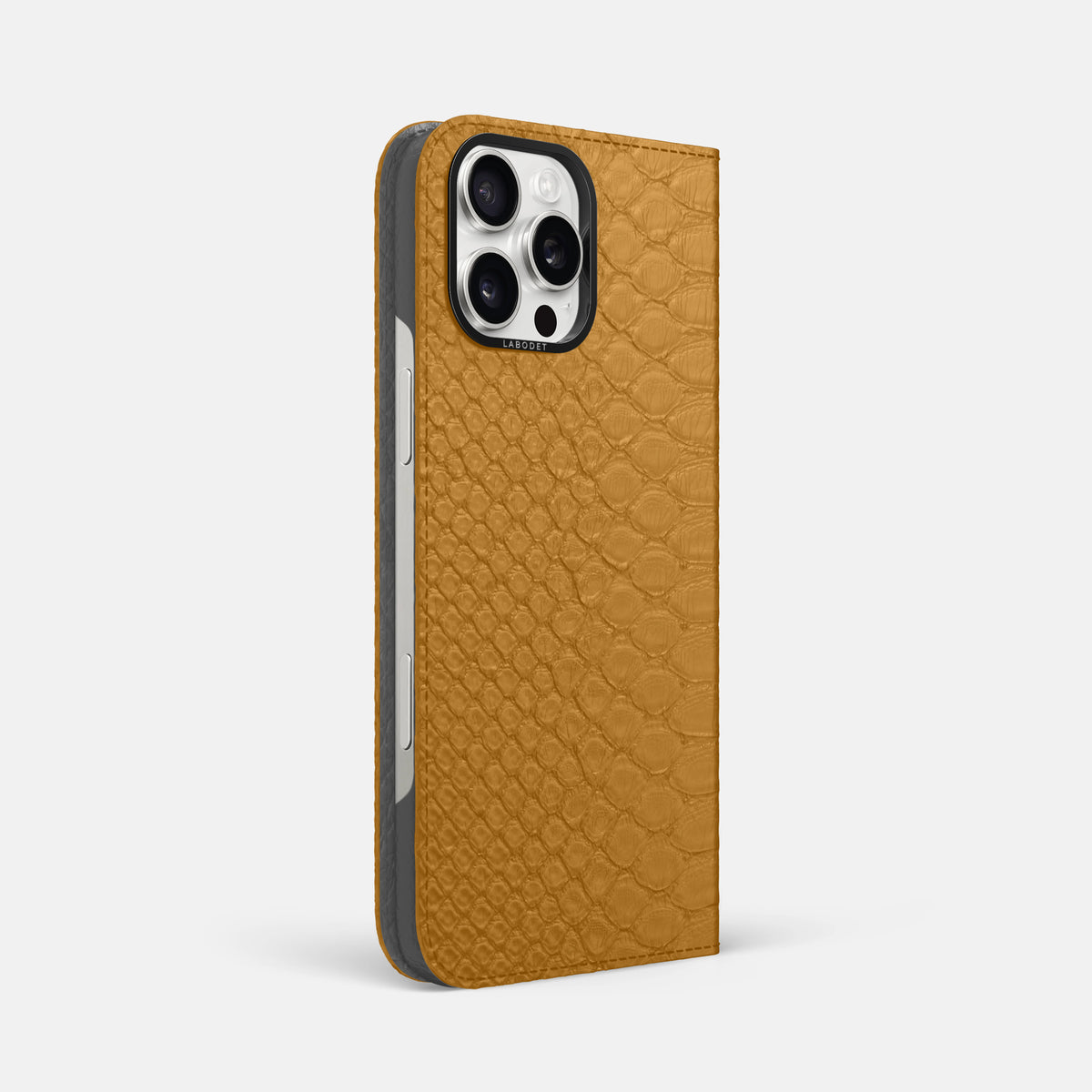 Honey iPhone 16 Pro Max Folio Case Python with Black Metal -1 | Honey-Black