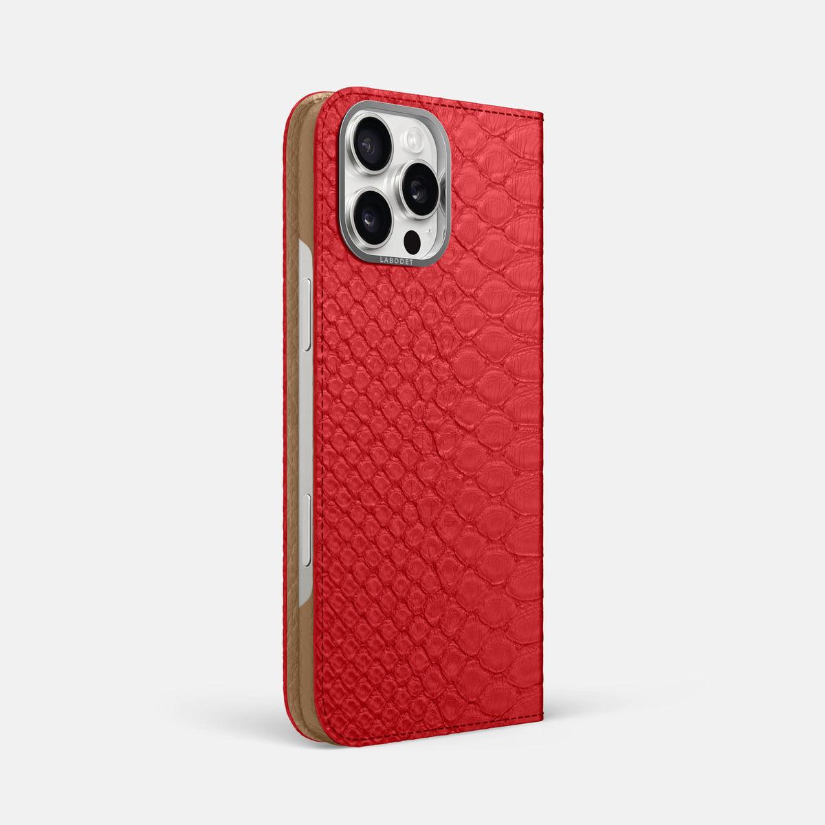 Red iPhone 16 Pro Max Folio Case Python with Steel Metal -1 | Red-Steel