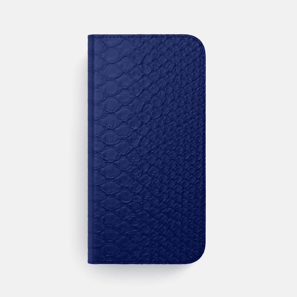 Royal Blue iPhone 16 Pro Max Folio Case Python with Black Metal -4 | Royal-Blue-Black