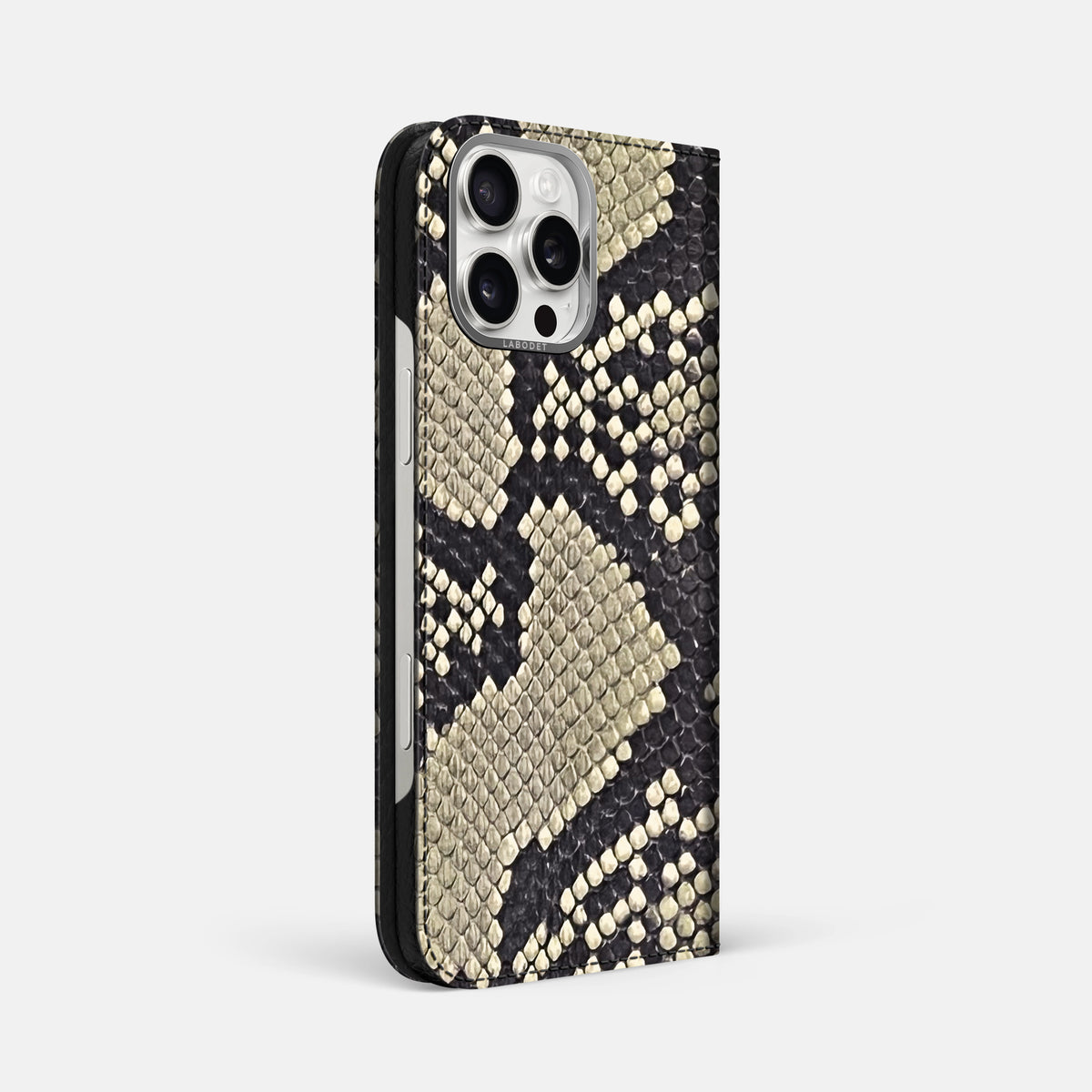 Savannah iPhone 16 Pro Max Folio Case In Python with Steel Metal -1 | Savannah-Steel
