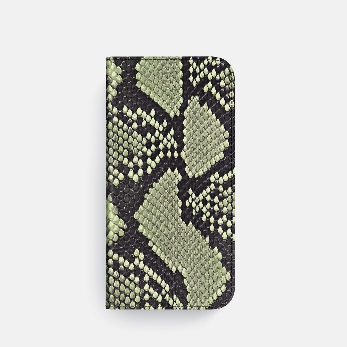 Army Green iPhone 16 Pro Folio Case In Python with Steel Metal -4 | Army-Green-Steel