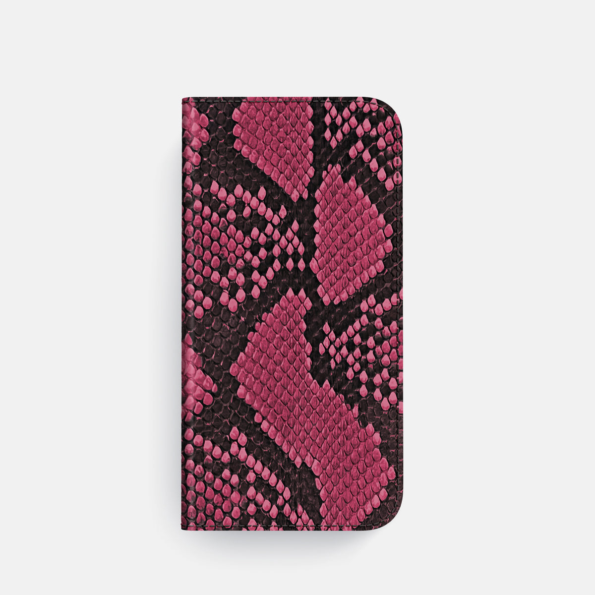 Burgundy iPhone 16 Pro Folio Case In Python with Black Metal -4 | Burgundy-Black