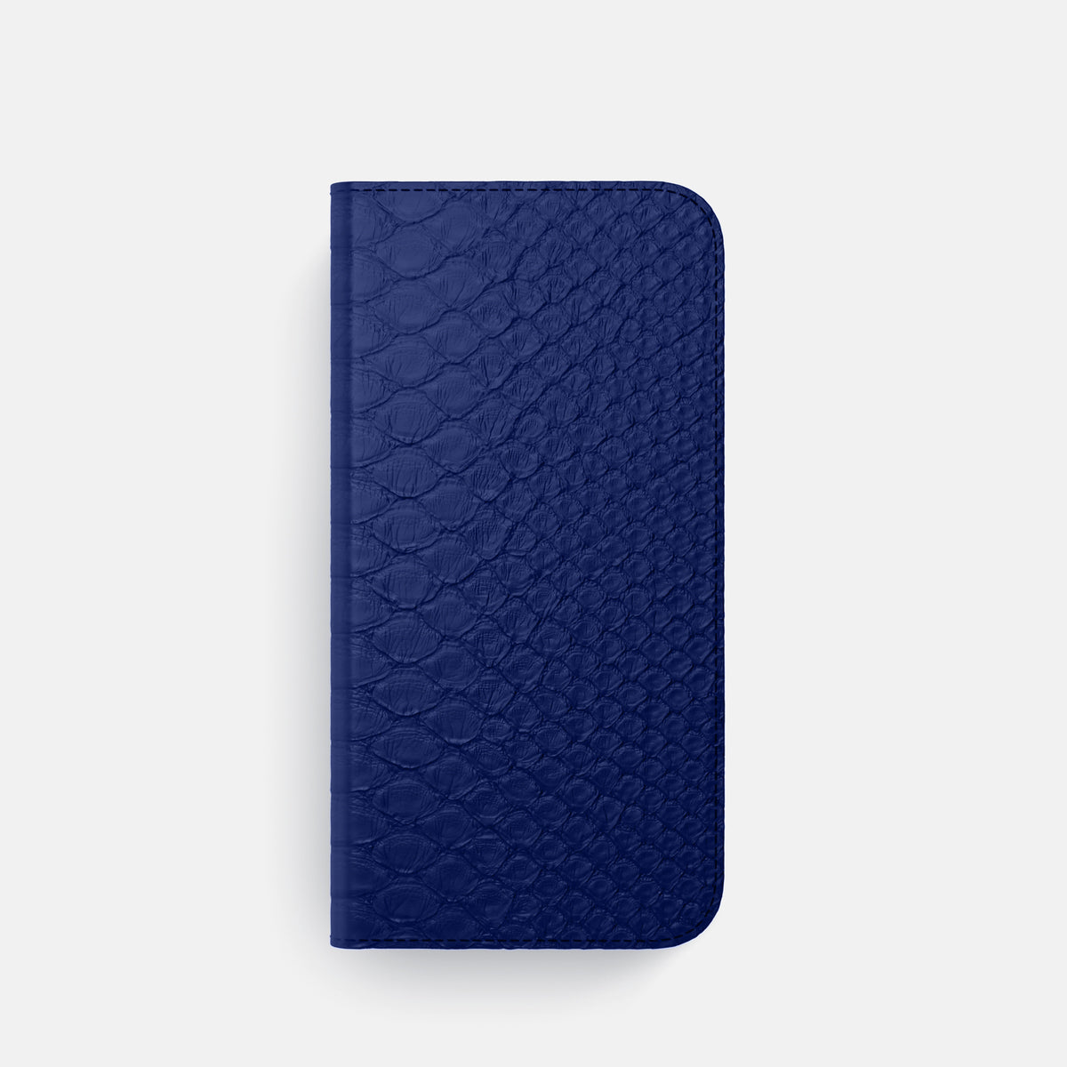 Royal Blue iPhone 16 Pro Folio Case Python with Black Metal -4 | Royal-Blue-Black