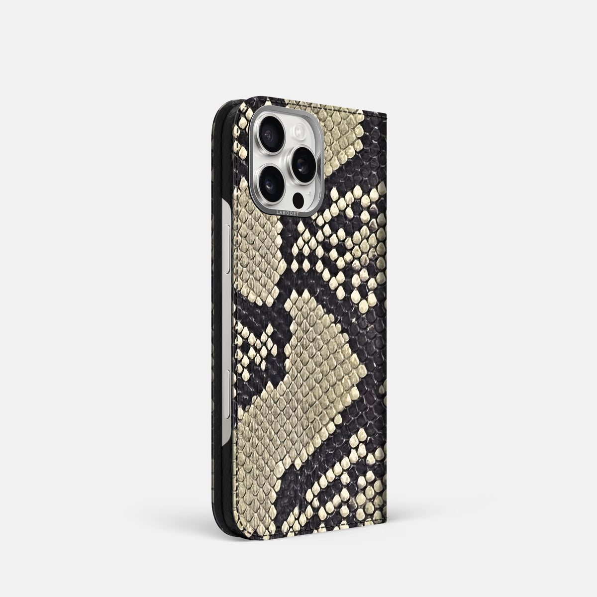 Savannah iPhone 16 Pro Folio Case In Python with Steel Metal -1 | Savannah-Steel