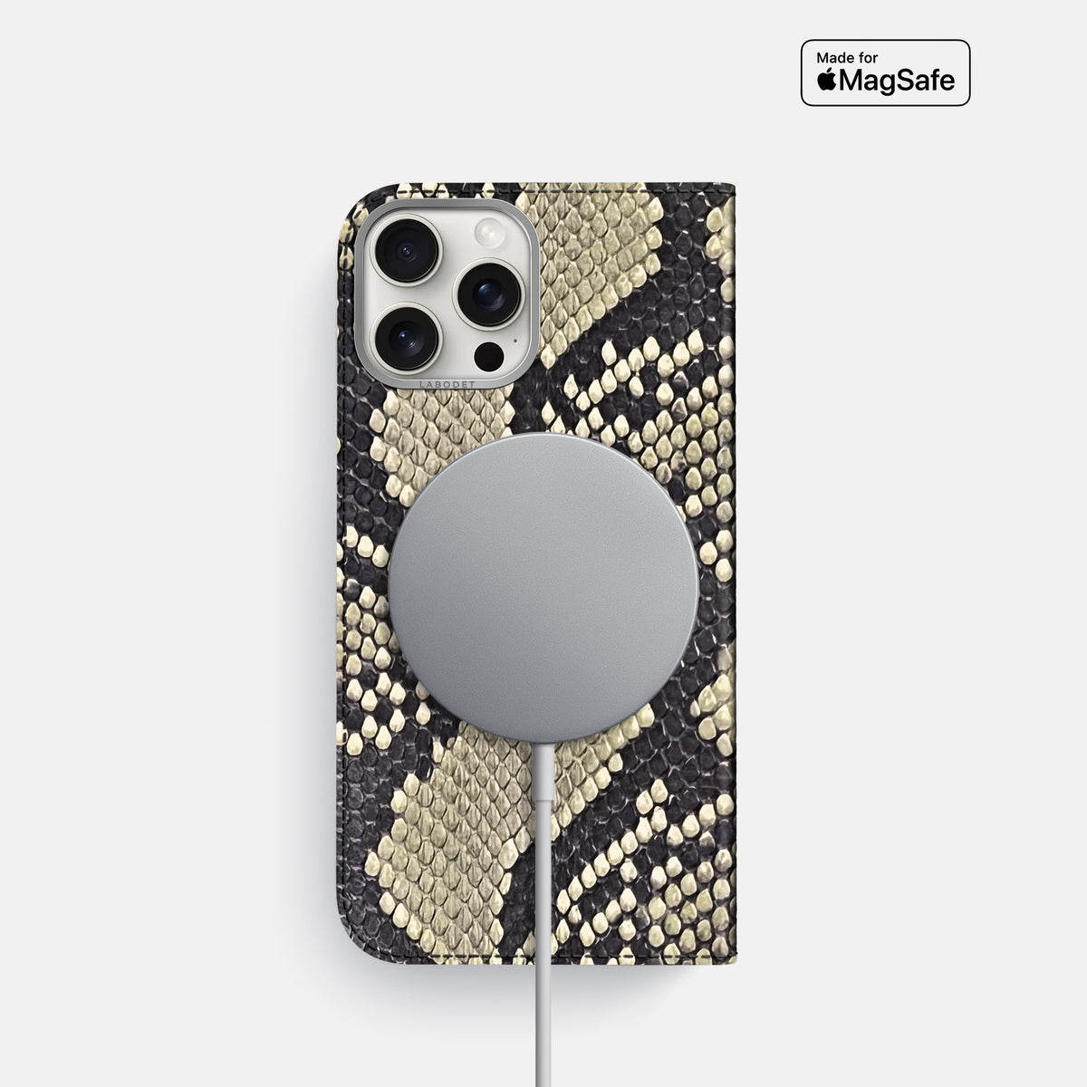 Savannah iPhone 16 Pro Folio Case In Python with Steel Metal -3 | Savannah-Steel
