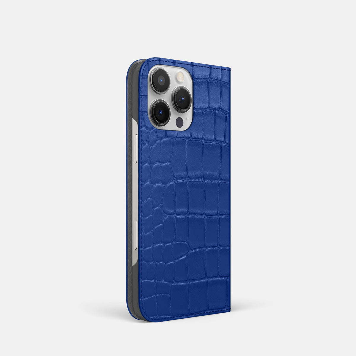 Royal Blue iPhone 16 Pro Folio Slim Case Alligator -1 | Royal-Blue