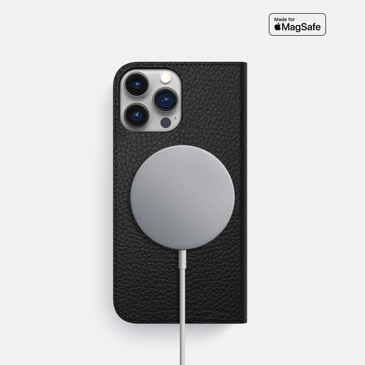 Black iPhone 16 Pro Folio Case Calf -3 | Black