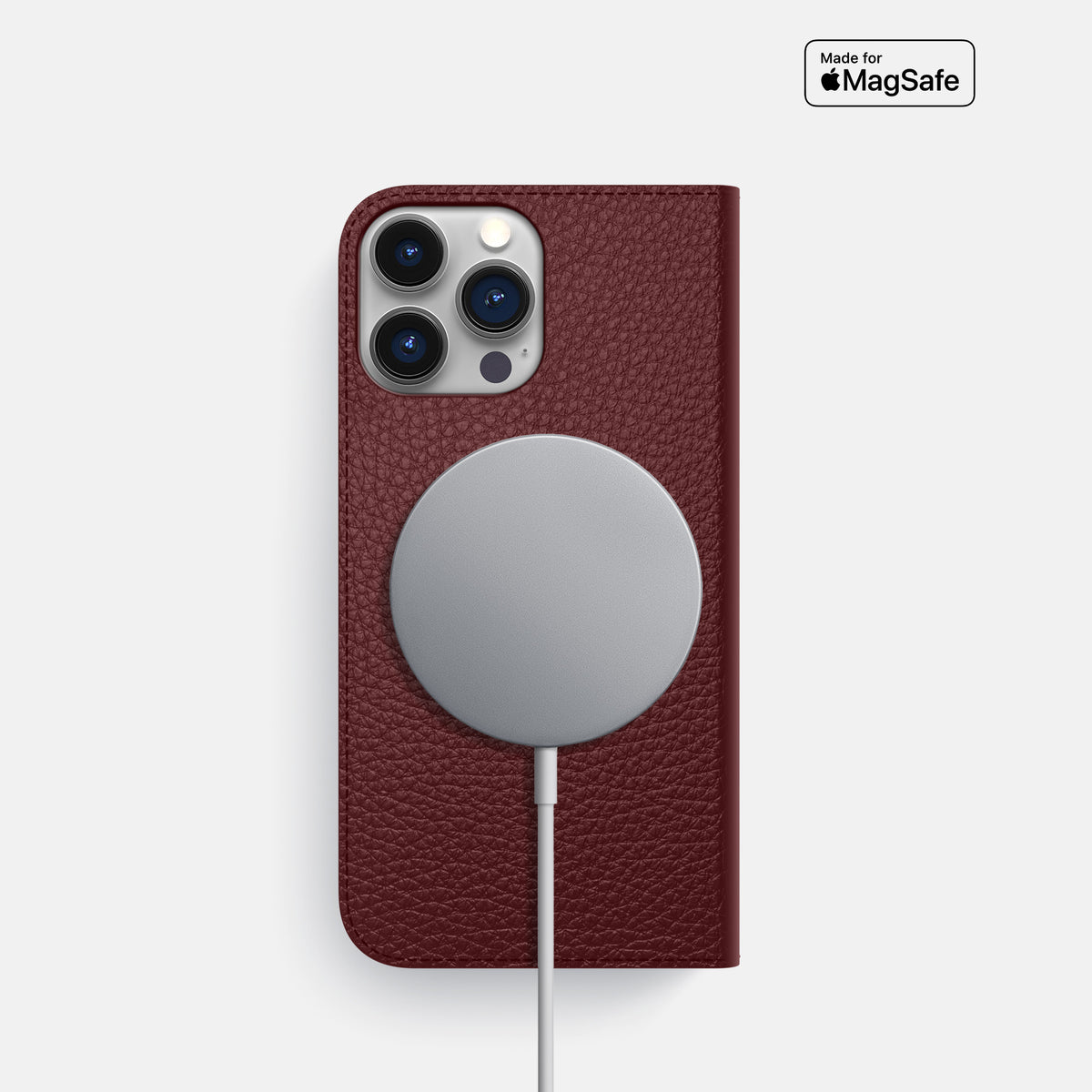 Bordeaux iPhone 16 Pro Folio Case Calf -3 | Bordeaux