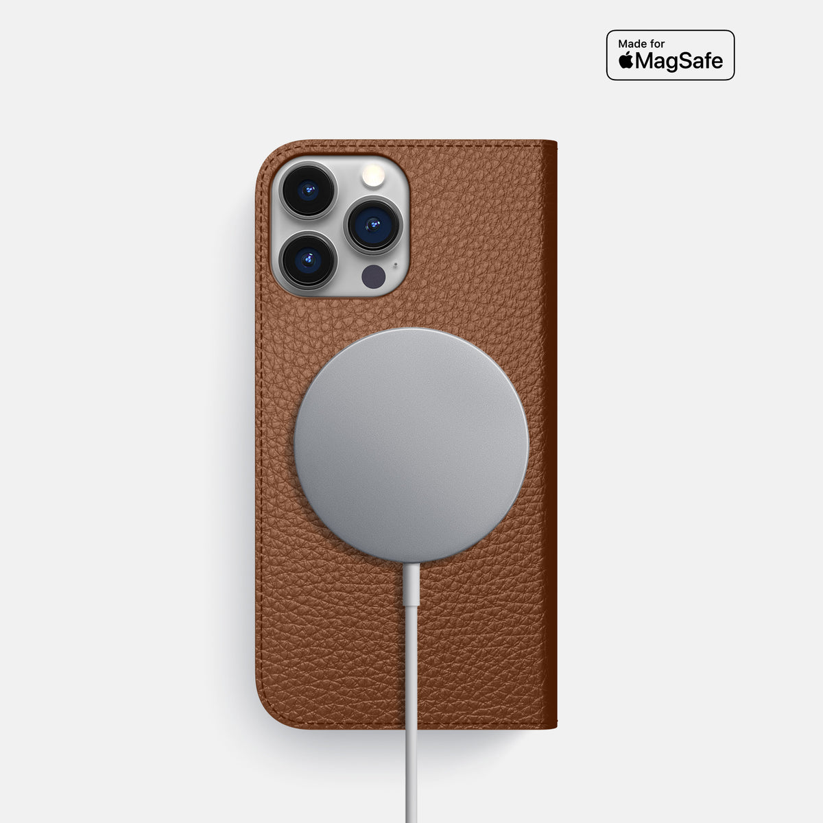 Caramel iPhone 16 Pro Folio Case Calf -3 | Caramel
