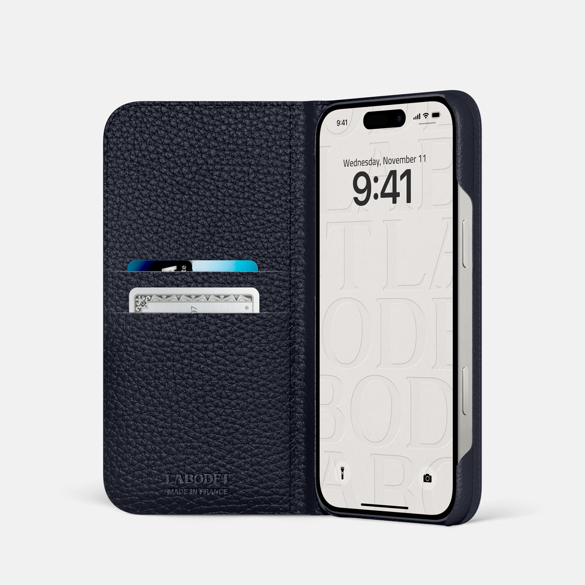 Marine iPhone 16 Pro Folio Case Calf -2 | Marine
